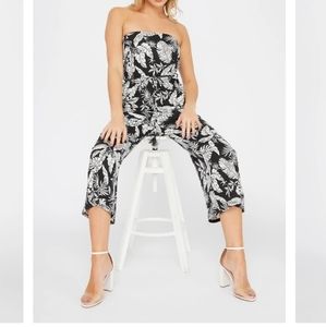 Streetwear Society floral strapless jumpsuit